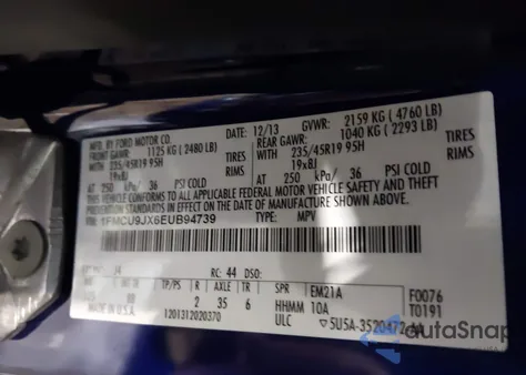 2014 Ford Escape Titanium из США, поврежденный, VIN 1FMCU9JX6EUB94739